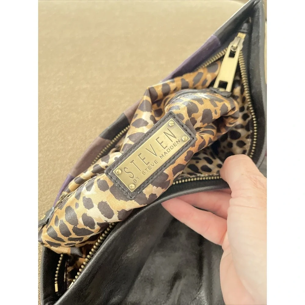 Steven by Steve Madden Multi Color Leather Envelope Clutch Pouch (TD)